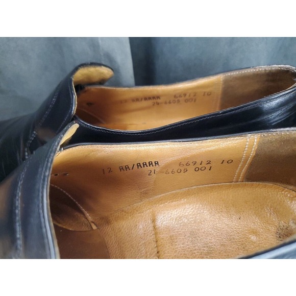 Johnston & Murphy USA Made Aristocraft Black Slip On Dress Shoes US 12 AA - Picture 11 of 13